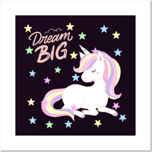 Unicorn Dream big Cute baby outfit great for kids toddlers baby shower Posters and Art